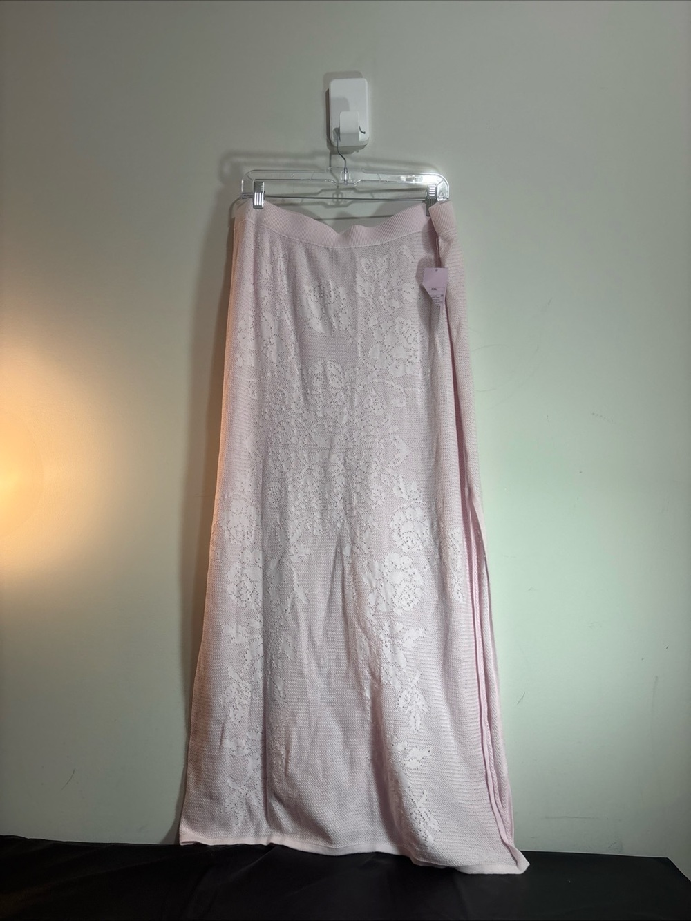 Wild Fable Light Pink Knit Lace Maxi Skirt - Women 1423
